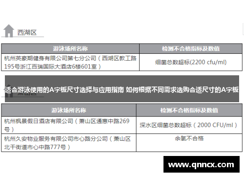 适合游泳使用的A字板尺寸选择与应用指南 如何根据不同需求选购合适尺寸的A字板